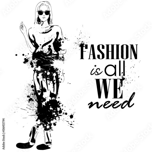 fashion look girl with splashes