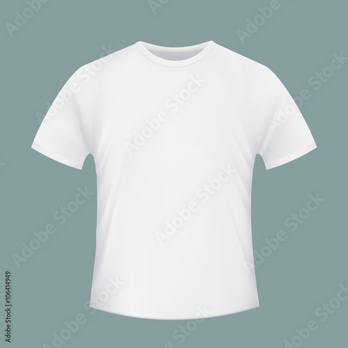 White blank T-shirt. Realistic isolated image of clothing.