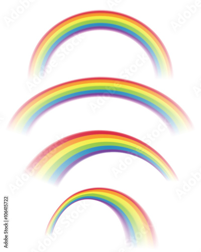 Illustration of Rainbows in Different Shapes