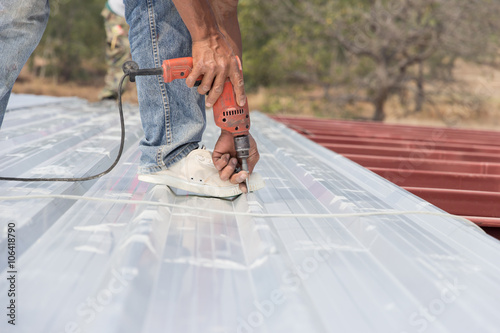 working on roof Metal cheese