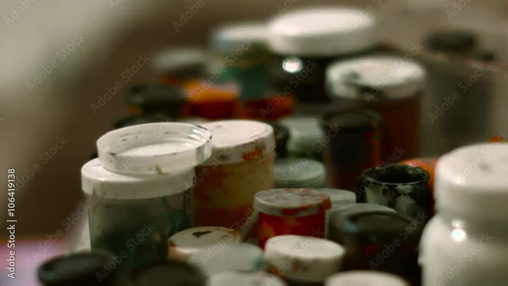 Jars of Paint in the Artist's Studio