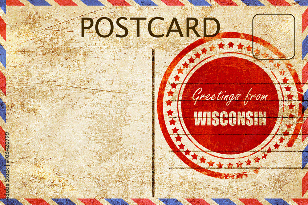 Vintage postcard Greetings from wisconsin