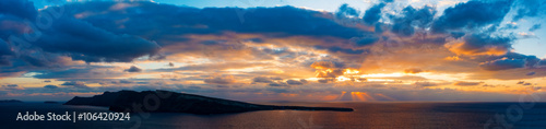 Sunset in sea and island on horizon © luchschenF