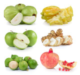 guava, star apple, apple, macadamia, Jerusalem artichoke, pomegr