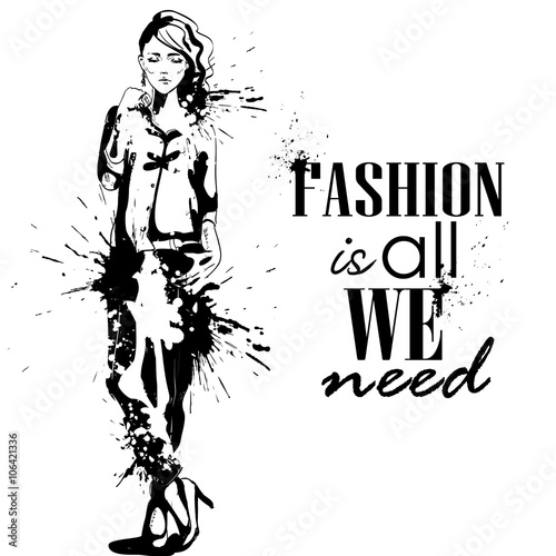 fashion look girl with splashes