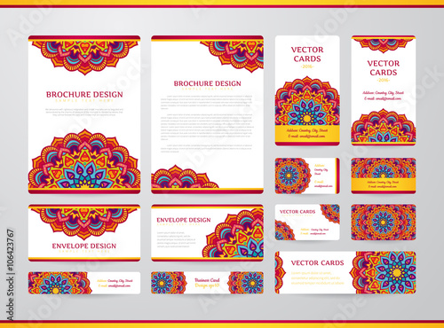 Fototapeta Naklejka Na Ścianę i Meble -  Business cards with mandala