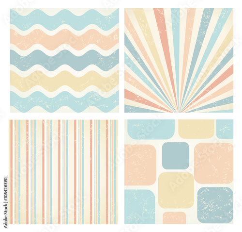 Collection of vector backgrounds in retro style.