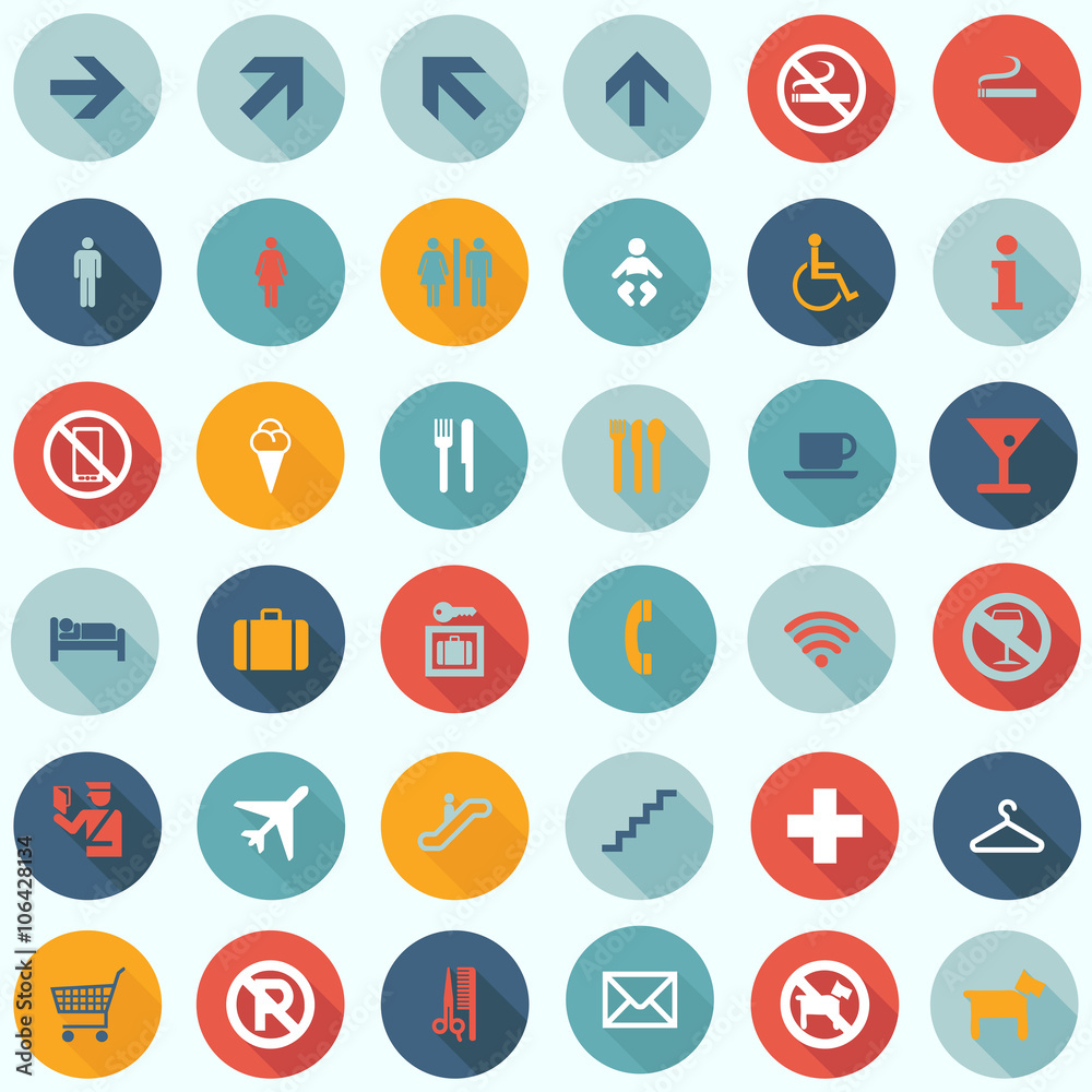 Travel Icons Set - Tourism Infographics - flat design vector EPS10