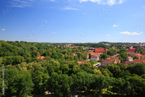 top view of the town and the red roofs