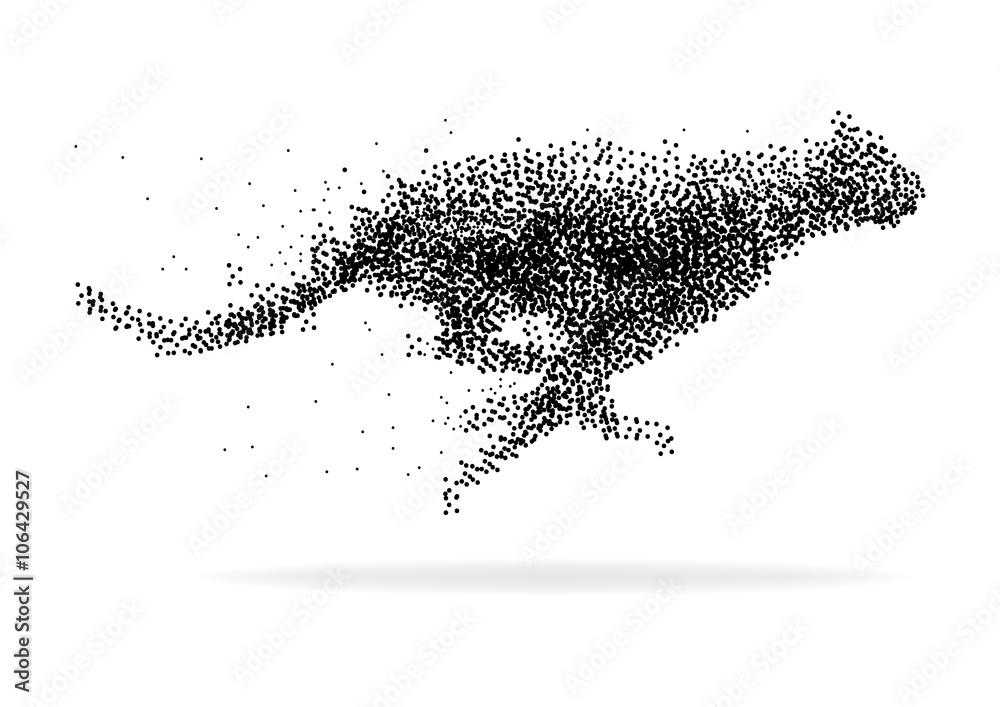 A cheetah illustration made from dots