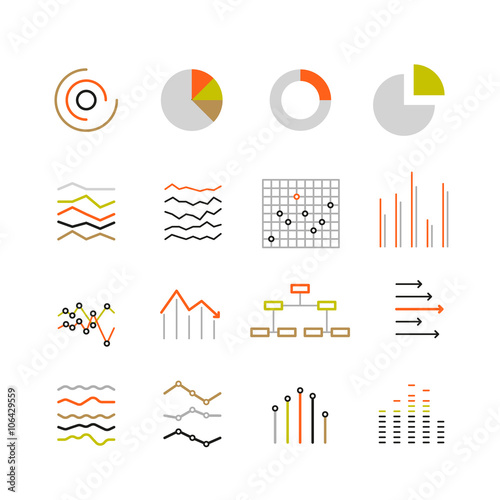Infographics. Earth map and different charts and icons