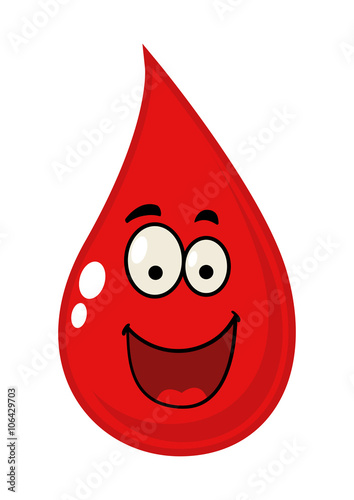 Cartoon illustration of a blood drop