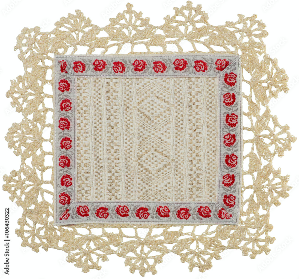 Obraz premium Hand-Knitted linen table napkin