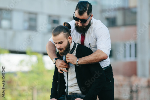 two businessmen prepared to work