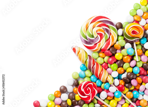 Colorful candies and lollypops
