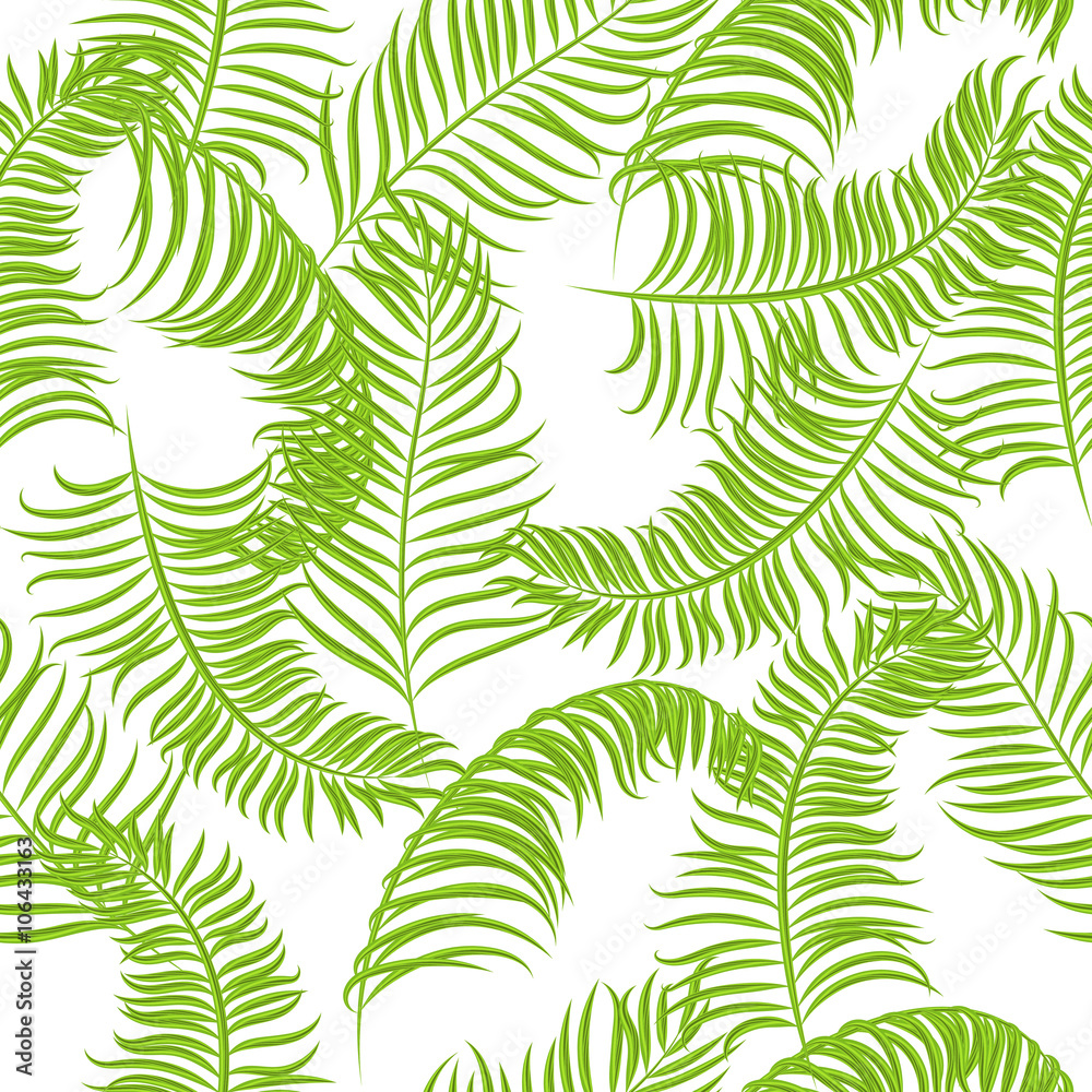 Tropical jungle palm leaves vector pattern background. Exotic nature pattern for fabric, wallpaper or apparel.