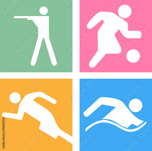vector icons of silhouettes of sportsmen 