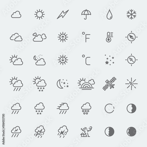 Weather icons set black and white