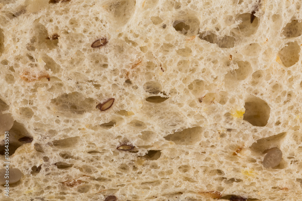 Cut bread close up