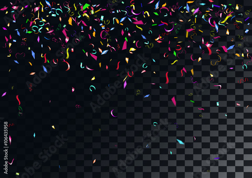 Abstract colorful confetti background. Isolated on the transparent background.