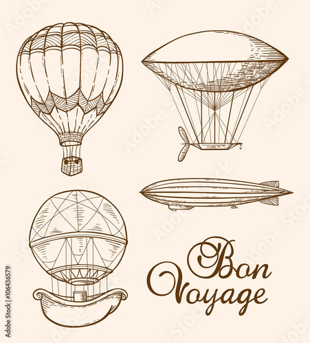 Set of vintage air balloons