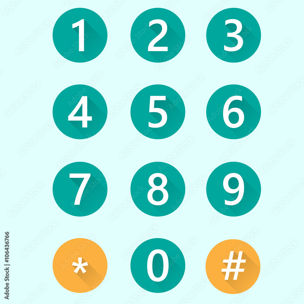 Flat numbers background Flat numbers background