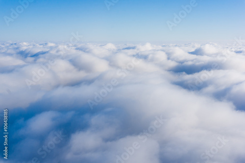 Clouds. view from the window of an airplane. cloudscape scenery © EwaStudio