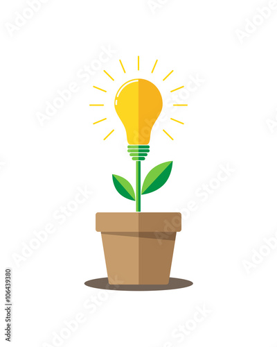 Lightbulb plant - vector illustration.