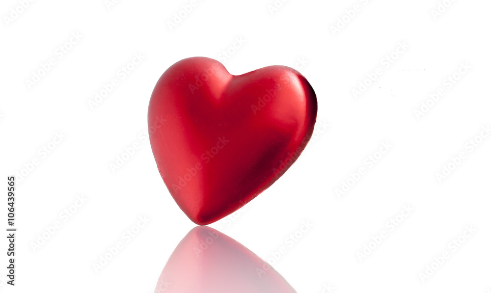 red heart with mirror reflection