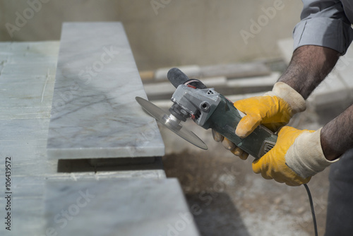marble repair with angle grinder