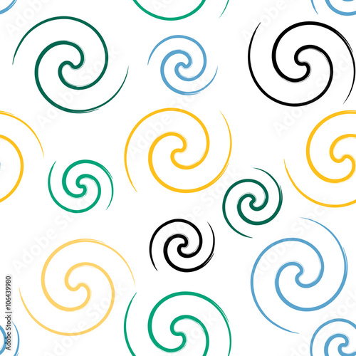 Cute vector seamless pattern . Swirl, brush strokes. Endless texture can be used for printing onto fabric or paper