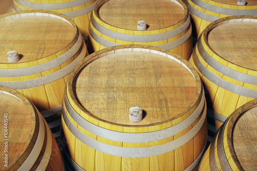 Wine barrels closeup