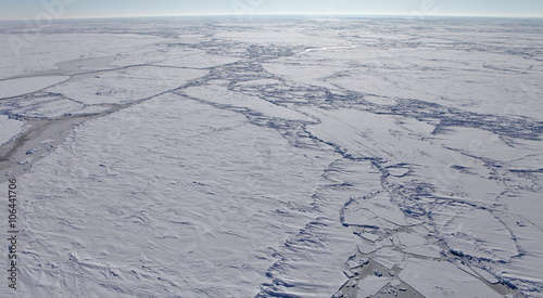 Aerial view of frozen Arctic Ocean
