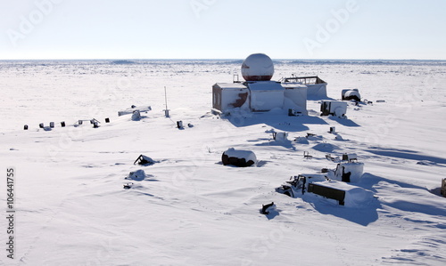 Abandoned polar station on an isolated Vize Island (Wiese) island located in the Arctic Ocean at the northern end of the Kara Sea
 photo