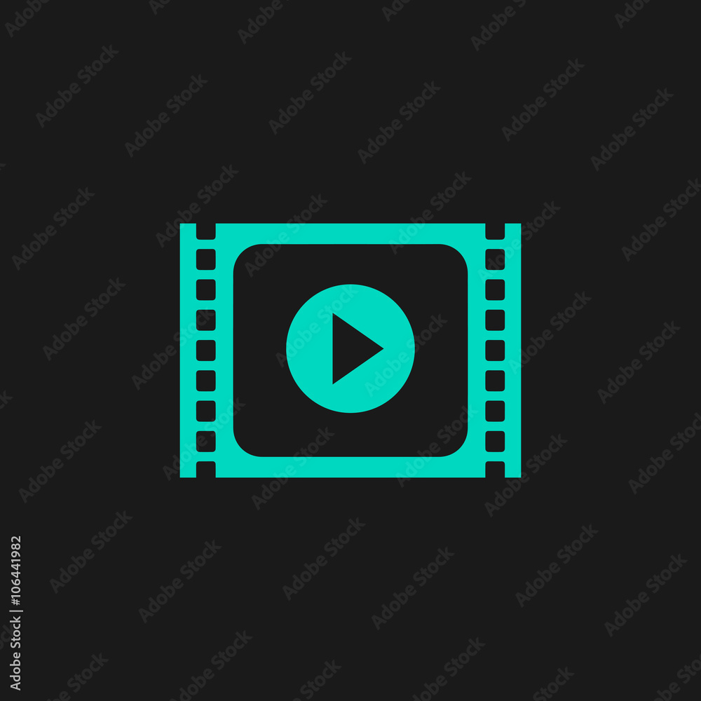 Simple Media player flat icon Simple Media player flat icon