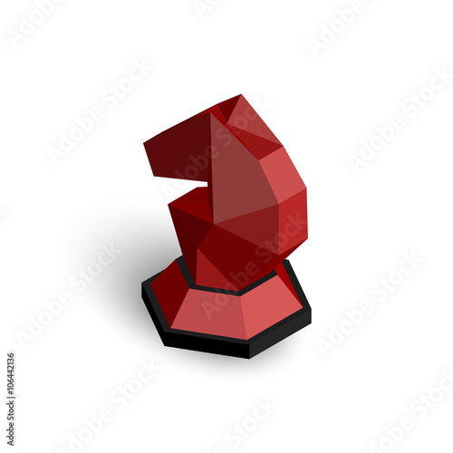3D isometric chess knight.