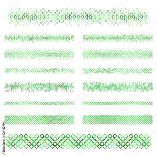 Design elements - green square divider line set