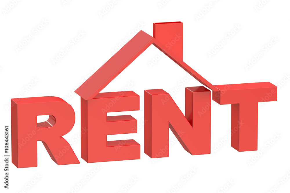 Rent House concept, 3D rendering Rent House concept, 3D rendering