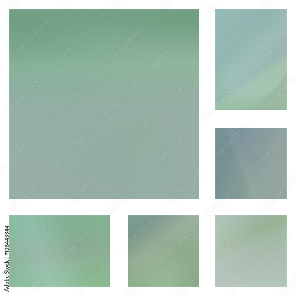 Naklejka premium Pale green abstract background set