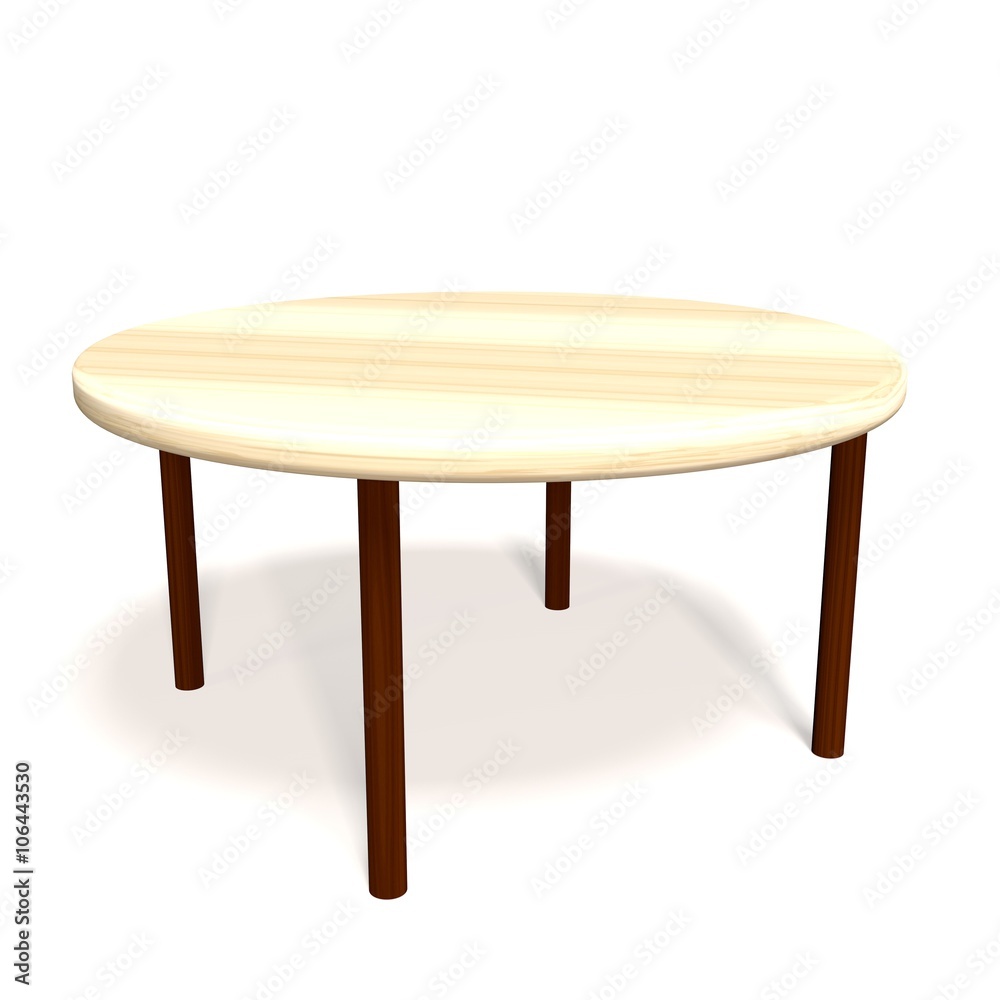 Round wooden table on white background. Round wooden table on white background.