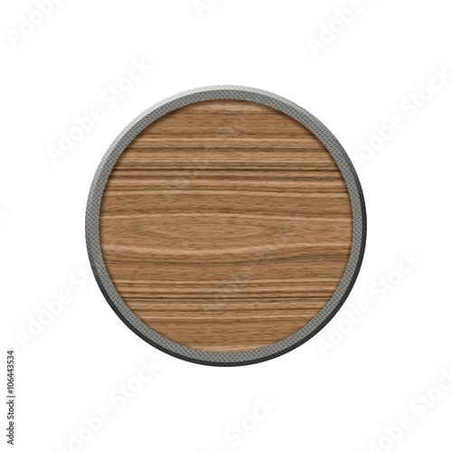 Wooden badge with metallic ...
