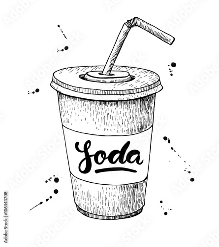 Vector soda drawing. Hand drawn soda illustrations.