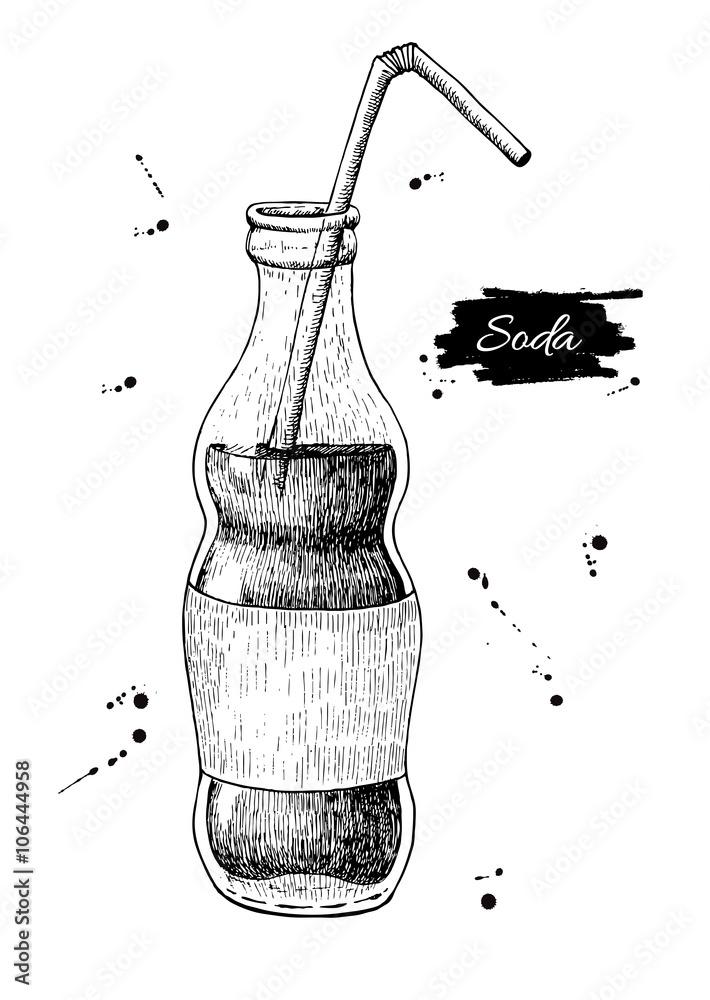 Vector soda drawing. Hand drawn soda illustrations. Stock Vector ...