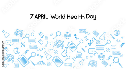 World Health Day Medicine Banner Sketch Background