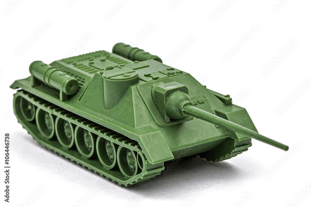 The toy tank, isolate on white background The toy tank, isolate on white background