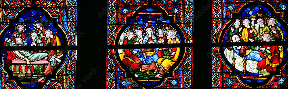 Burial of Jesus, Mary and Pentecost - Stained Glass