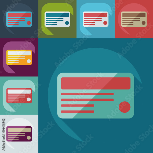 Flat concept, set modern design with shadow marketing sales