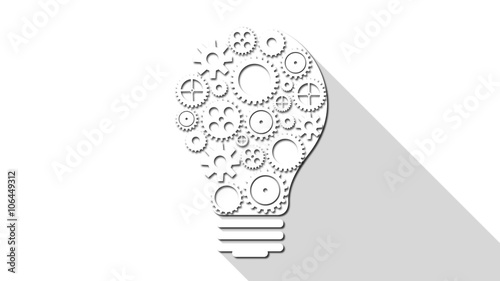 light bulb with gears motion idea 4k seamless loopable background animation
