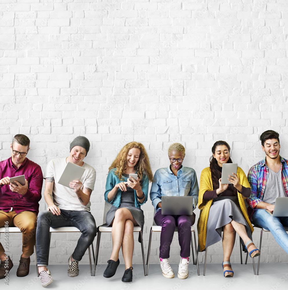 Obraz premium Education Friends Lifestyle Digital Device Group Concept