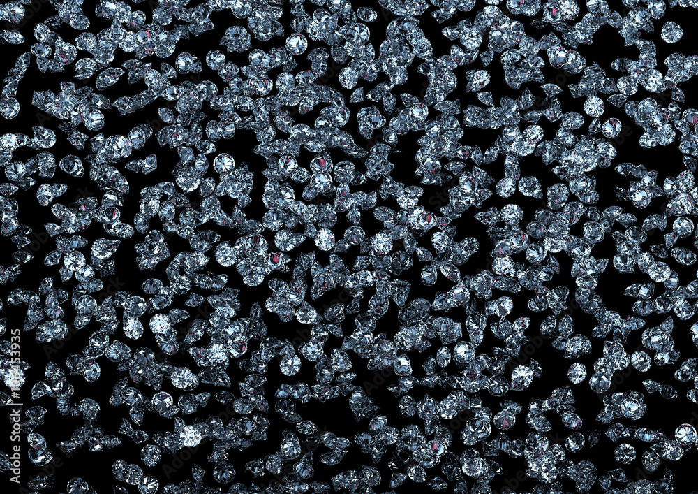 Diamonds on black background. Diamonds on black background.
